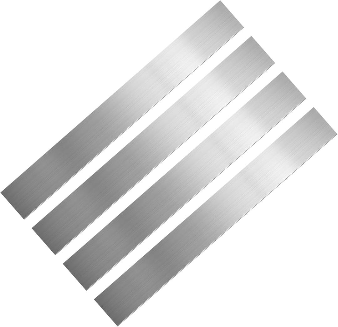 4PCS Stainless Steel Trim Strip, 304 Brushed Stainless Steel Strips, Self-Adhesive Metal Sheet Gap Filler, Gap Cover Metal Trim Strip with Brushed Finish for Wall Oven/Microwave Combo/Cooktop (3 x 29.9 Inch)