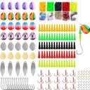 Walleye Rigs Making Kit DIY Fishing Lure Kit for Crawler Harness Walleye Spinner Rigs Spinner Blades Rig Kokanee Rigs Trolling Rigs Clevises Stacked Fishing Beads Hooks