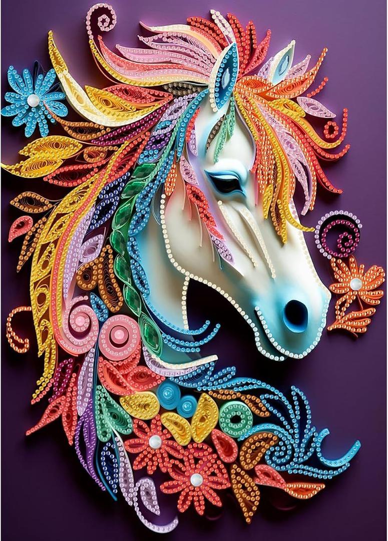 3 x CraftCraze Diamond Painting Adult Kits, Diamond Art Kits for Beginners, DIY Horse Diamond Painting for Home Wall Decoration 11.8 x15.7 inches