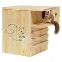 Large Squirrel House for Outside, INRLKIT Large Squirrel Nesting Box for Outside with Exterior Porch