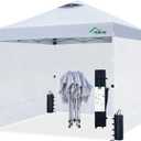 Acepic 10x10 Pop Up Canopy Tent with 3 Removable Sidewalls, 1-Person Setup Pop Up Canopy Tent with 1-Button Push and Wheel Carry Bag, Bonus 8 Stakes and 4 Upgraded Heavy Duty Canopy Weights