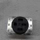 Bryant Electric 9450FR 50 Amp 125/250V NEMA 14-50R Flush Straight Blade Receptacle, Black