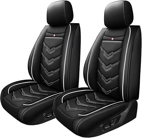 Car Seat Cover for Chevrolet Camaro 1999-2024, Waterproof Durable Compatible Airbag, Premium Leather Seat Protector(2 Seats Standard, Black White)