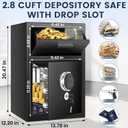 2.8 Cuft Biometric Drop Safe for Business, Anti-Theft Fingerprint Safe Box with Quick Place Drop Slot, Digital Keypad and Spare Key, Depository Safe for Home Office Retail Store Business Mail Church
