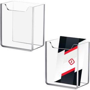 2 Packs Vertical Business Card Holder 1 Slot Acrylic Business Card Display Stand and Organizer for Women and Men Desk Exhibition Home Office Supply