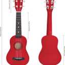 NOT HOME Soprano Ukulele Beginner Pack, 21 Inch Basswood kids Ukuleles Starter Kit with Gig Bag Spare Strings Tuner and Picks. (red)