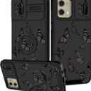 for Moto G Stylus 5G 2024 Case - Women Girls Cute Phone Cover Girly Pretty Aesthetic Black Butterfly Unique Design with Camera Cover and Ring Stand Funda for Motorola G Stylus 5G 2024