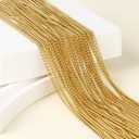 24PCS Gold Curb Necklace Chains for Jewelry Making 2MM 18K Gold PVD Plated Stainless Steel Curb Link Chains Bulk for DIY Necklace