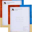 Handicrafts Home 8x10 Picture Frames Pack of 2  Mondrian Walnut Resin Inlay Photo Frame, Decorative Frames for Wall & Desk, Boho Chic & Vintage Inspired Home Decor, Unique Handmade Photo Display