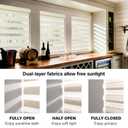 HESTIA Cordless Light Filtering Zebra Blinds, White, 47" W x 54" H