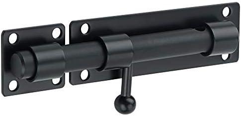 Alise 6 inch Barrel Bolt Latch,Slide Bolt Latch,Heavy Duty Solid SUS304 Stainless Steel Slide Lock for Wooden Fence,Barn Door,Interior or Outdoor Door. Matte Black MS8000-B