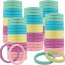 100Pcs Soft Cotton Seamless Hair Bands, Large Pack of 2 Ponytail Holders for Thick and Thin Hair, Elastic Hair Accessories for Women, Men, and Girls