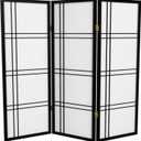 4 ft. Short Double Cross Shoji Screen - Black - 3 Panels