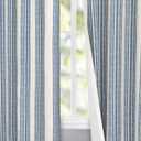 DriftAway Chris Linen Blackout Curtains with Thermal and Sound Reducing Layer 96 Inches Long for Bedroom Striped Printed Drapes Thermal Insulated Lined Window Treatments for Living Room Jean Navy