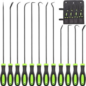 Doaho 12PCS Automotive Hook and Pick Tool Set,Long & Mini Precision Puller Remover Tool Kit for Auto O-Ring,Seal & Gasket Removal,Mechanic Professional Tools,Car Repair Essentials
