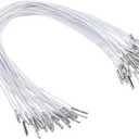30 PCS White Elastic Cords with Metal Ends, 11.8 Inch Round Elastic Bands for Crafts, White Elastic Strap for Masks, Soft Elastic Extender Straps for Mask Making Party Hats DIY Signs Badges