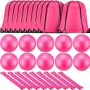 Soulchen 30 Pcs Exercise Pilates Ball 9 Inch with Bags Resistance Bands 25-30 Lbs for Exercise Equipment Set for Yoga Stability Barre Training Stretching Physical Posture Training Gym