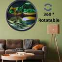 Oneshow Moving Sand Art Wall Art 3D Deep Sea Sandscape 360 Rotation Circular Sand Art Liquid Motion Wall Decor Relaxing Mood for Home Office Glass Craft Gifts for Adults (Green-17.3 in)