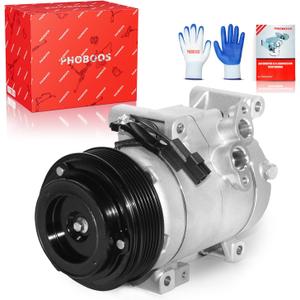 PHOBOOS A/C Compressor with Clutch Compatible with Mazda 3 2014-2018, 3 Sport 2014-2018, CX-5 2014-2022, L4 2.0L/2.5L, Fast Cooling, Low Noise, Easy Installation, Ref. CO29127C, 198384