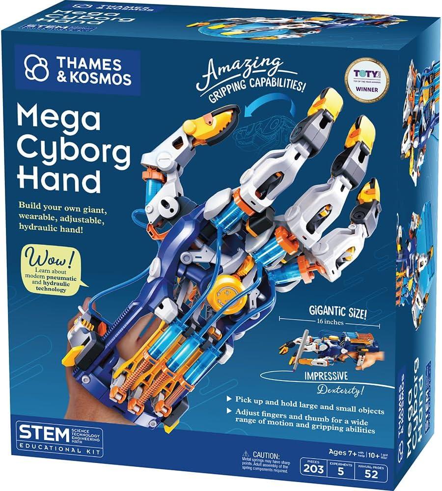 Thames & Kosmos Mega Cyborg Hand STEM Experiment Kit | Build Your Own GIANT Hydraulic Amazing Gripping Capabilities Adjustable for Different Sizes Learn Pneumatic Systems