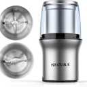 Secura Electric Coffee Grinder and Spice Grinder with 2 Stainless Steel Blades Removable Bowls