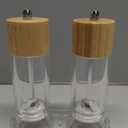 2 Pack 6'' Acrylic Salt and Pepper Grinder Set with Wood Base, Manual Pepper and Salt Mills with Adjustable Ceramic Core (Oak Wood)