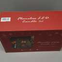 Christmas Tree Flameless Candles with Remote Timer, Real Wax Green LED Pillar Candles, Battery Operated 3D Flickering Flame for Holiday Decor for Mantel