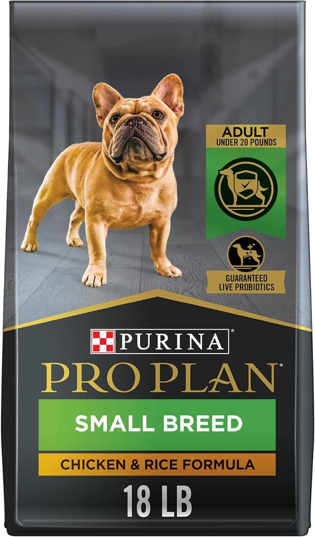 Purina Pro Plan Small Breed Dry Dog Food Chicken and Rice Formula With Live Probiotics - 18 lb. Bag