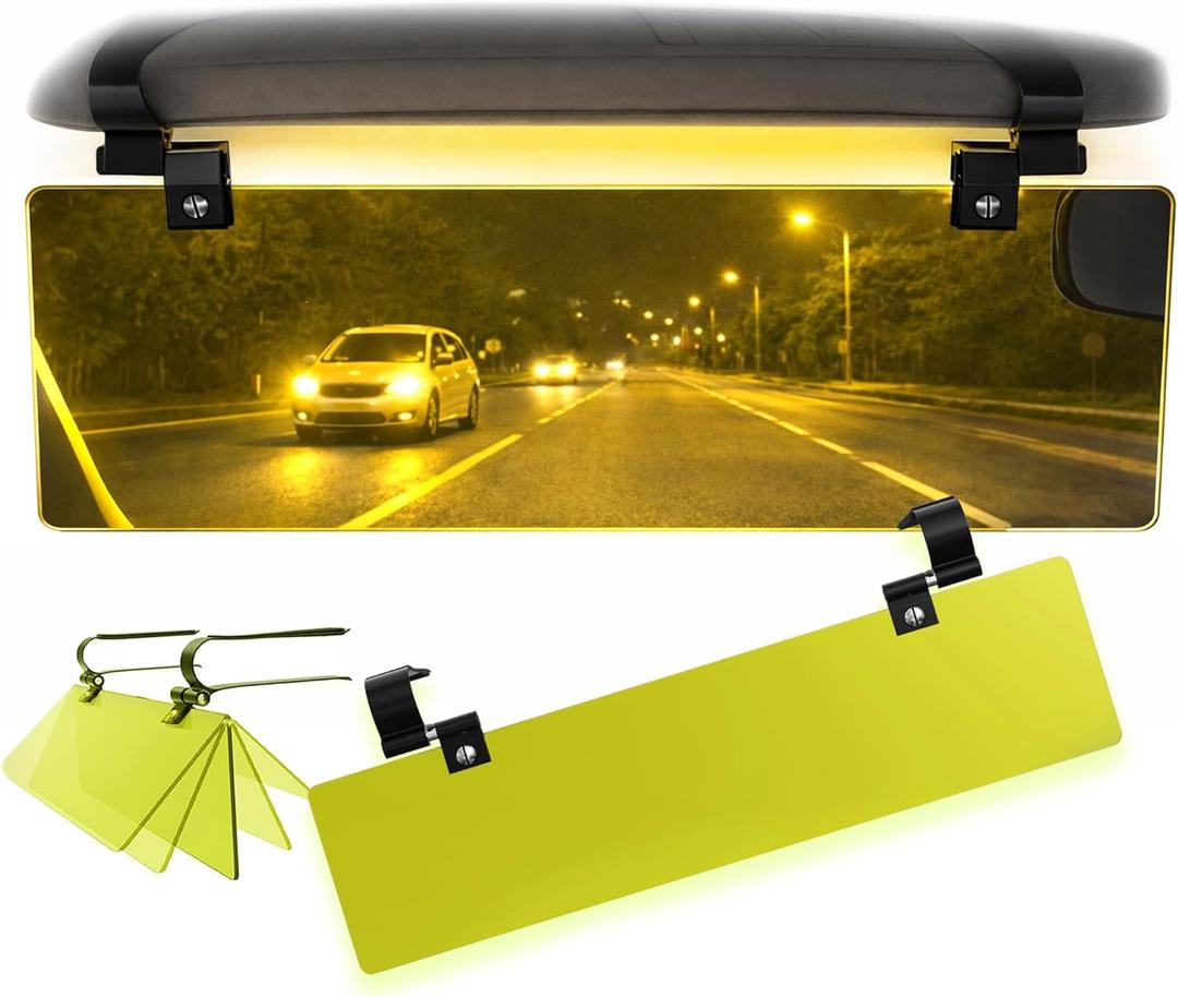 Night Driving Visor by Glare Guard, Replace Night Driving Glasses with Anti-Glare Polarized HD Driving Visor for Headlight Glare Universal 14" x 3.25" fits Cars, Truck's SUV's & RV's, Made in USA