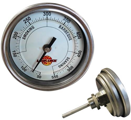 LavaLock® 3" Adjustable Gas Charcoal Smoker Pit Grill BBQ Thermometer Electric Heavy Duty Stainless 2.5" stem