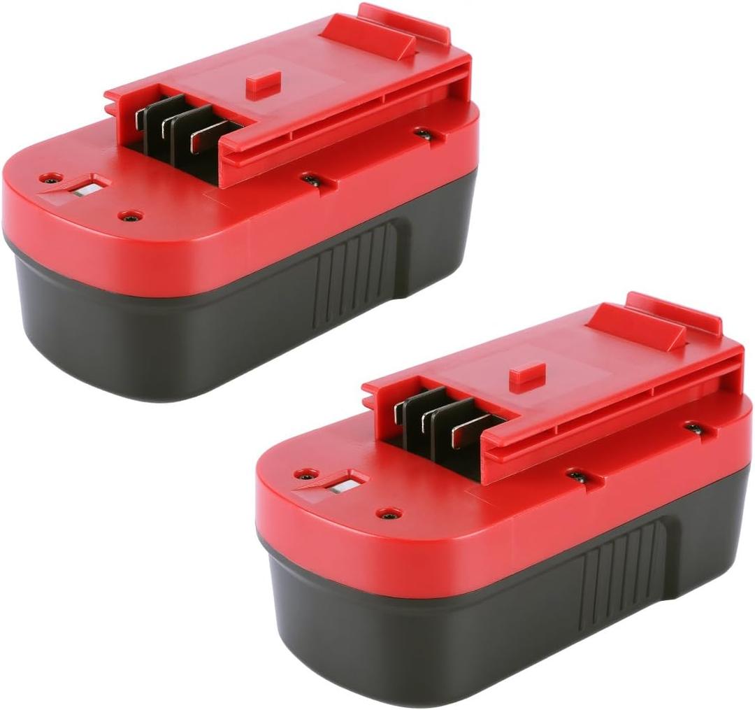 Biswaye 2-Pack 3.8Ah 18V NI-CD Battery Compatible with Black & Decker HPB18-OPE 18-Volt Slide Pack Battery HPB18 244760-00 A1718 FS18FL FSB18 and 18-Volt Firestorm Cordless Power Tools