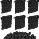 600 Pcs Bio Filter Balls with 6 Pieces Filter Media Bags Mesh Bags with Zipper 1.02 Inch Black Internal Bioballs Filter Media for Pond Fish Tank Aquarium