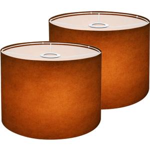 Lamp Shades Set of 2 copper grunge texture orange rust design for Halloween Thanksgiving Drum Lamp Shades for Table Lamps Floor Lamps Pendant Light 8.9"x11"x11" Replacement Large Linen Lampshades (Multi10)