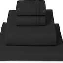 Mellanni California King Sheets Set - 4 PC Iconic Collection Bedding - Hotel Luxury, Extra Soft, Cooling Bed Sheets - Wrinkle, Fade, Stain Resistant (Cal King, Black)