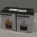 Glass Condiment Spice Jars, 2PC Container with Lids and Spoons, Sugar Bowls Seasoning Box Set, Best Spice jar for Your Home, Kitchen, Counter (Gold(11oz/320 ml))