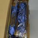 Yeaqee 24 Pack Metallic Paper Gift Bags with Handle and Tissue 9x7x3.1 Gold Foil Welcome Favor Bags Return Gifts for Wedding Fall 5 Senses Christmas Bridesmaid Birthday (Navy Blue, Gold)