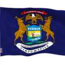 G128 Michigan MI State Flag | 3x5 Ft | LiteWeave Pro Series Printed 150D Polyester | Indoor/Outdoor, Vibrant Colors, Brass Grommets, Thicker and More Durable Than 100D 75D Polyester