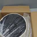 IBUYKE Faux Leather Round Footrest Stool, Makeup Vanity Stool Side Table, PU Dressing Table Seat, Pouf Couch Stool, Golden Steel Legs, White LG-31W