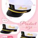 Jecery 7 Pcs Bride Babe Captain Hats Bachelorette Captain's Hat Nautical Bachelor Hat for Wedding Party Bridal Shower Gift Decor Boat Cap
