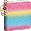GEEAD Small Glitter Wallet for Women Girls Mini Coin Purse Pouches with Key Ring