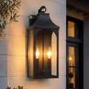 17-Inch Dusk to Dawn Outdoor Wall Lights, Black Exterior Lantern