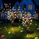 Copkim 2 Pcs Solar Easter Egg Lights Waterproof Egg Stake Lights Decorative Garden Firefly Outdoor Easter Light for Lawn Trails Landscaped Yards Pathway Porches and Patio Decorations