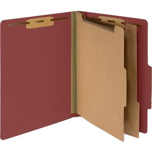 10 Red Classification Folders - 2 Divider - 2 Inch Tyvek Expansions - Durable 2 Prongs Designed to Organize Standard Medical Files, Law Client Files, Office Reports - Letter Size, Red, 10 Pack