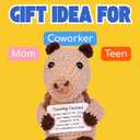 2 x Traveling Capybara  Crochet Toy with Uplifting Message | Gifts for Women | Handmade Plush for Travel & Anxiety Relief