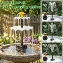 Yeomi Solar Fountain, Upgrade 2.8W 9V Solar Bird Bath Fountains with 4 Nozzles, Adjustable Water Flow, Solar Fountain for Bird Bath, Small Pond, Patio, Garden Water Feature Decoration