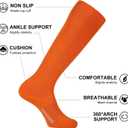 FITRELL 2/3 Pack Soccer Socks Baseball Softball For Youth Kids Boys Girls, Over-The-Calf Football Socks for Adult Men Women (Orange, S)