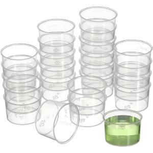 NOLITOY 100pcs Disposable Measuring Cups Plastic Transparent Scale Measuring Cups Measure Container for Mixed Liquid, 10ml