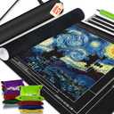 Napzy Jigsaw Puzzle Mat with 8 Sorter Trays, Roll Up Storage for 2000 1500 1000 Pieces Puzzle, Portable Puzzle Saver & Organizer, Inflatable Tube, Air Pump, Straps & Carry Bag for Travel