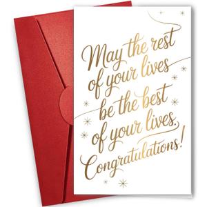 6 x NewEleven Engagement Gifts For Couples - Happy Wedding Cards For Bride And Groom - Romantic Present, Congratulation Wedding Gifts From Friend, Family - Greeting Card (May The Rest)