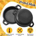 Ziliny Mini Cast Iron Skillets 5 x 5 x 1.3 Inch Cast Iron Pan Small Ramekin Set Black Casserole Dish Cookware Oven Safe Mini Skillets for Kitchen Indoor Outdoor Picnic (4 Pack)